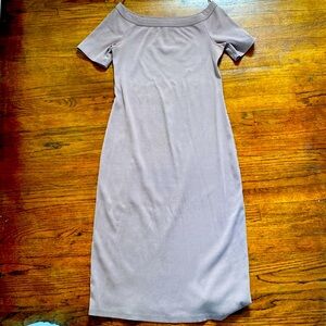 Brown fitted ribbed dress